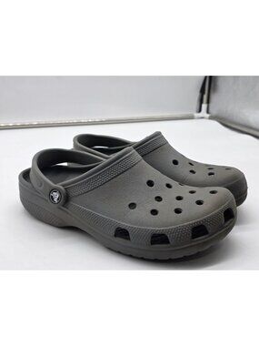 Crocs Classic Clog Shoes Mens Size 7 Gray Slip On Sandals Damage Comfort
